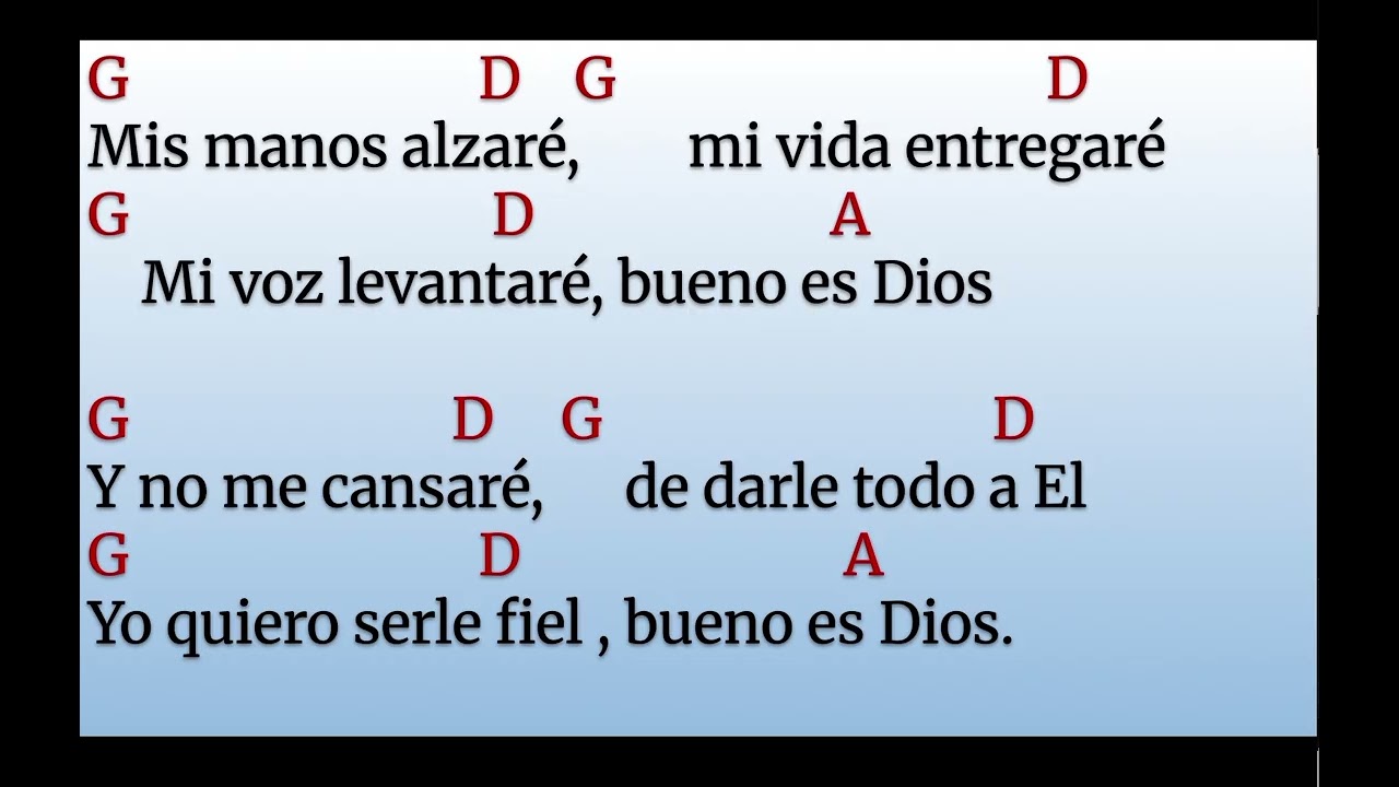 Dios A Sido Bueno Key of D
