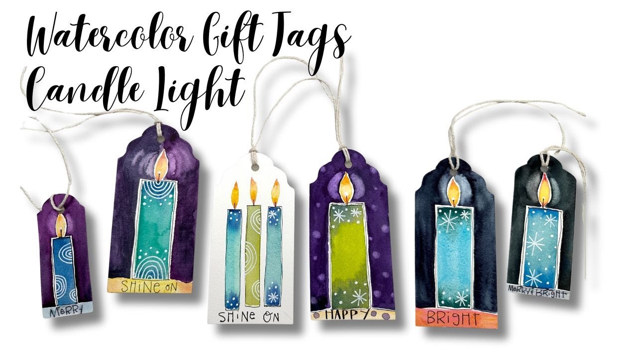 Transform Gift Tags with Glowing Watercolor Candles