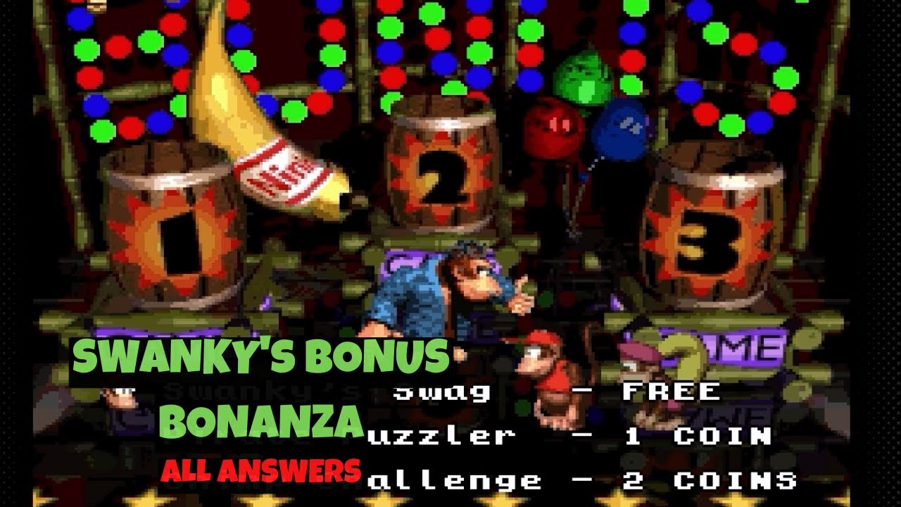 Donkey Kong Country 2: Diddy's Kong Quest | Swanky's Bonus Bonanza (All answers)