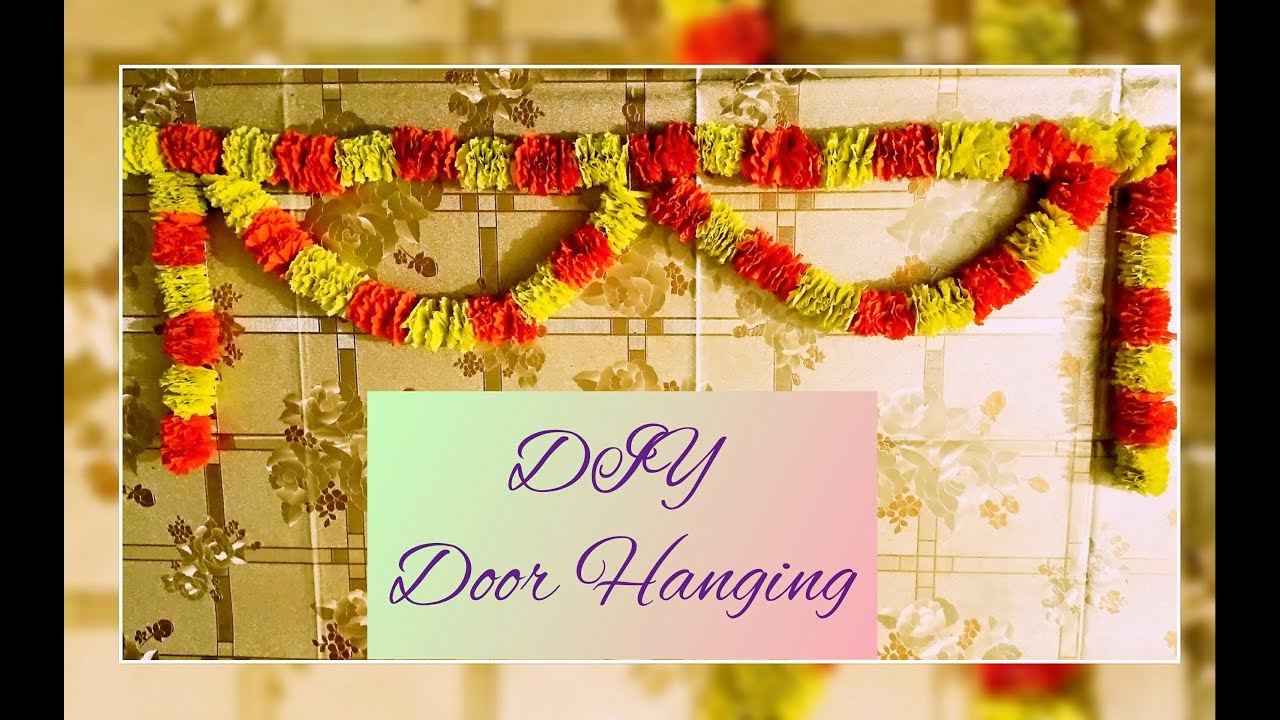 DIY Door Hanging/ How to make paper flower door hanging/Toran