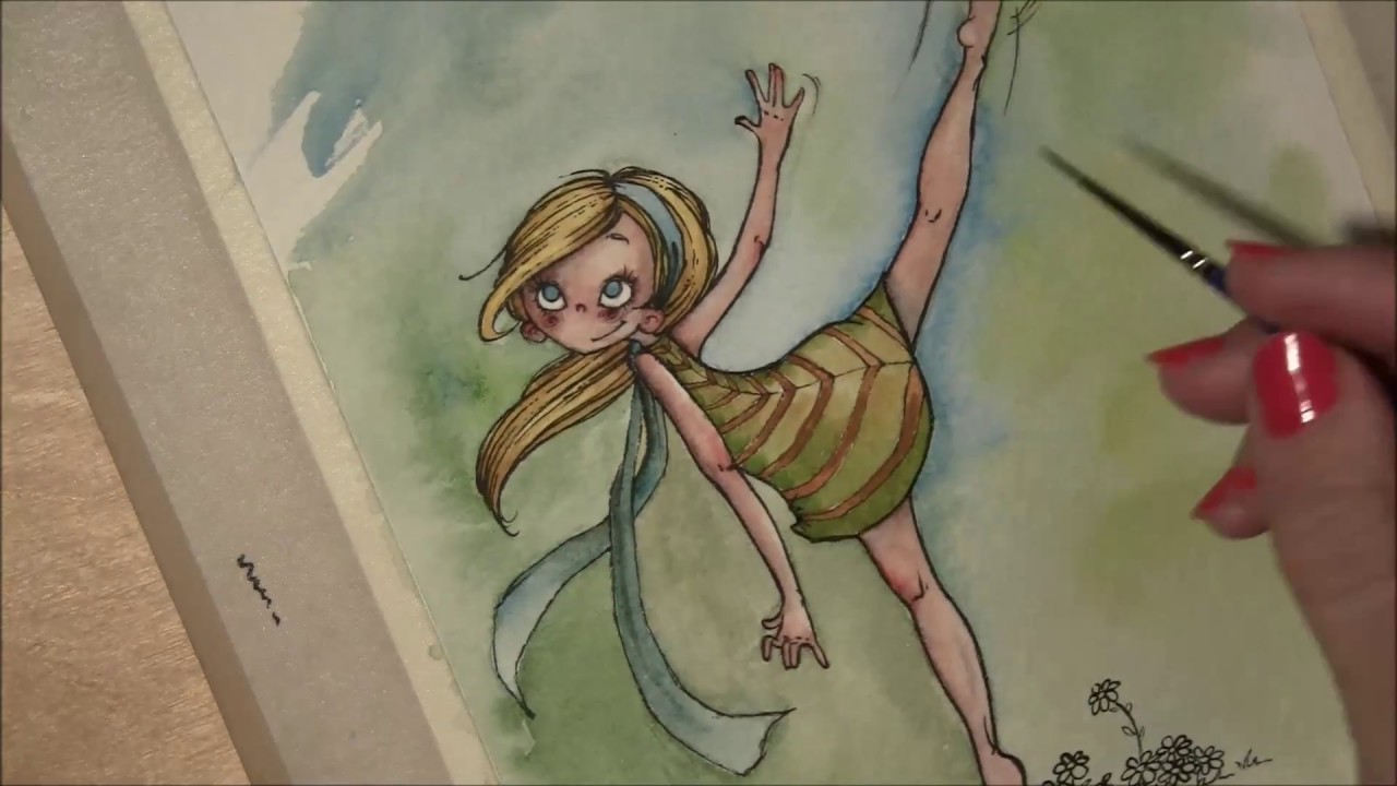 WATERCOLOR TUTORIAL from start to finish | Girl in motion | by LadyKikki