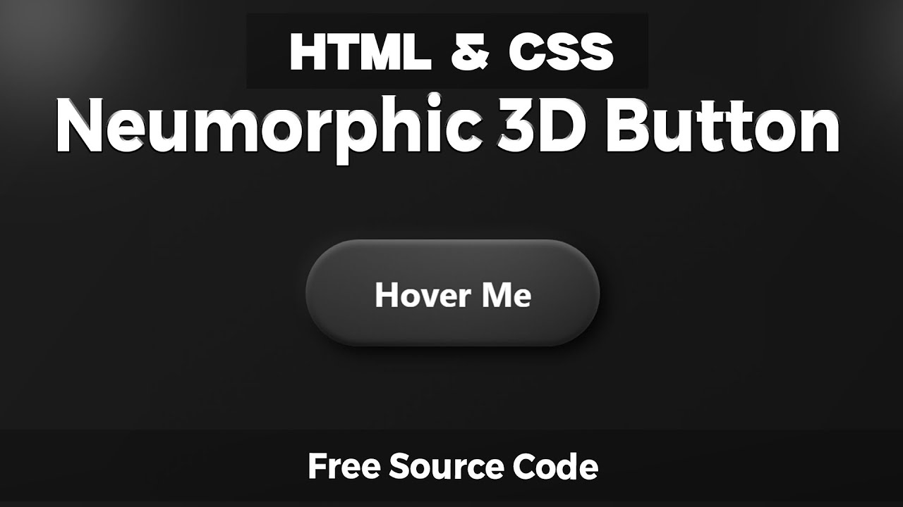 3D Neumorphic Button Design | HTML & CSS Only 