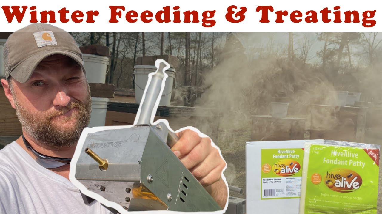 Murdering Winter Mites w InstantVap 18V & Feeding w Hive Alive Fondant