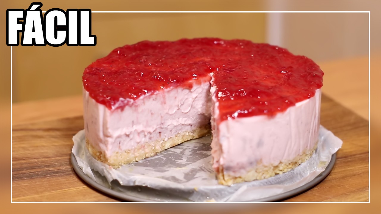 CHEESECAKE de Fresa SIN HORNO y SIN AZÚCAR | El MÁS  CREMOSO
