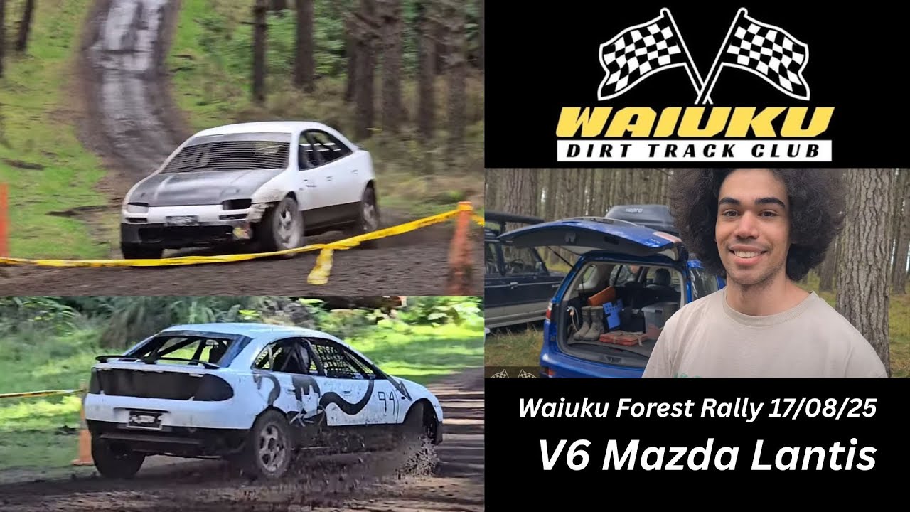 Brock's Mazda Lantis is a screaming V6 weapon of a rally car!