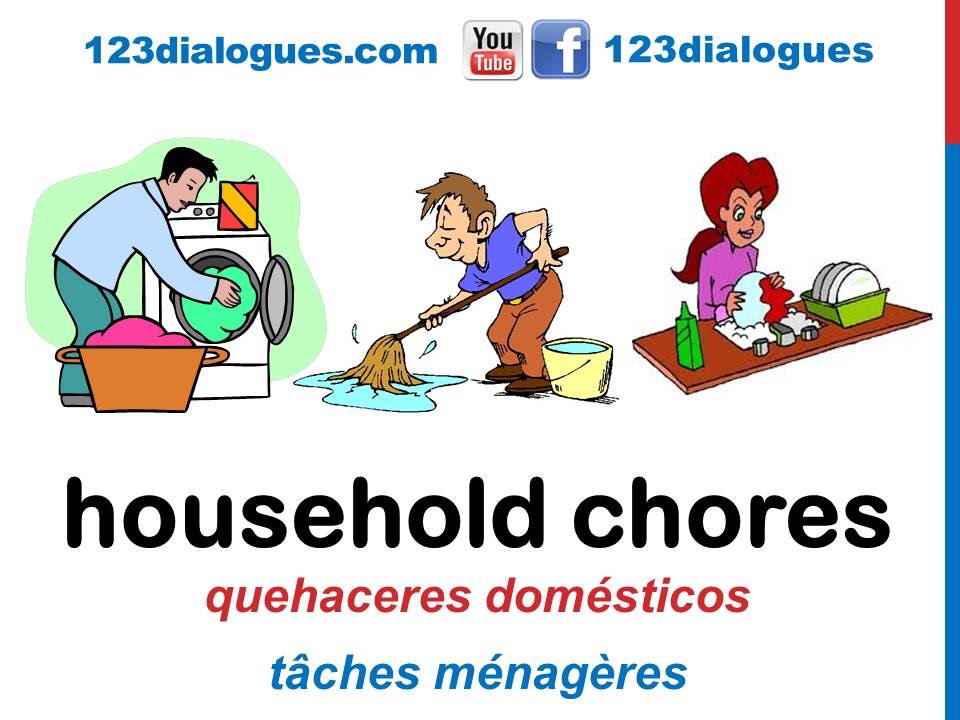 Curso de inglés 50 - Quehaceres del hogar en inglés Tareas de la casa Limpieza House chores