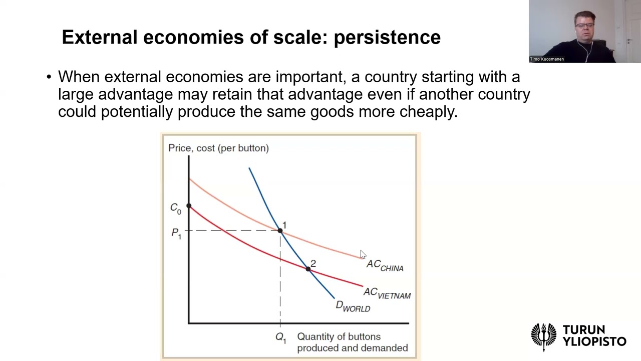 International Economics lesson 4d: Persistence of external economies