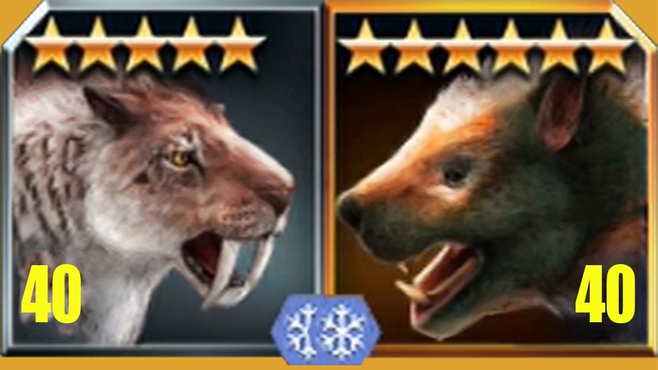 SMILODON Vs MARSUPIAL LION - Jurassic World The Game
