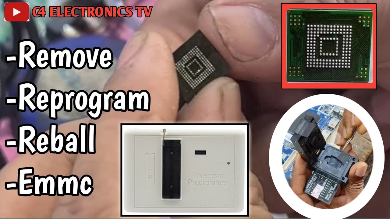 How to remove, reprogram, reball emmc  | Rt809h programmer #how  #howtorepair  #smart  #logo