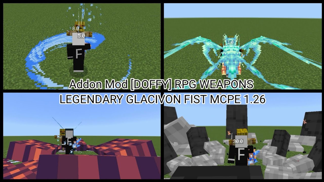 Minecraft Addon Mod [DOFFY] RPG WEAPONS LEGENDARY GLACIVON FIST MCPE 1.26