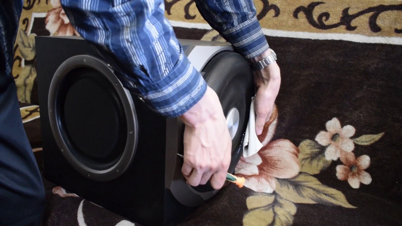 edifier s730 съем защитной решетки с динамика и вскрытие корпуса