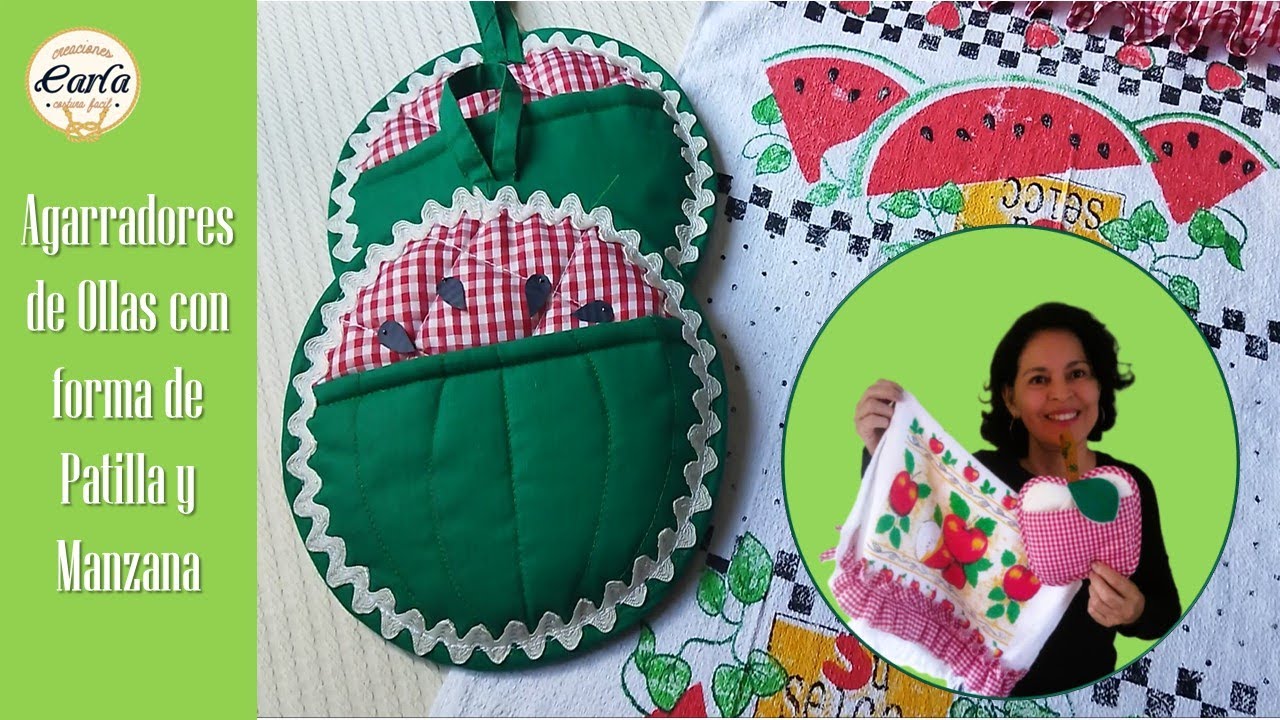 AGARRA OLLAS en forma de Patilla y Manzana, 🍎🍉