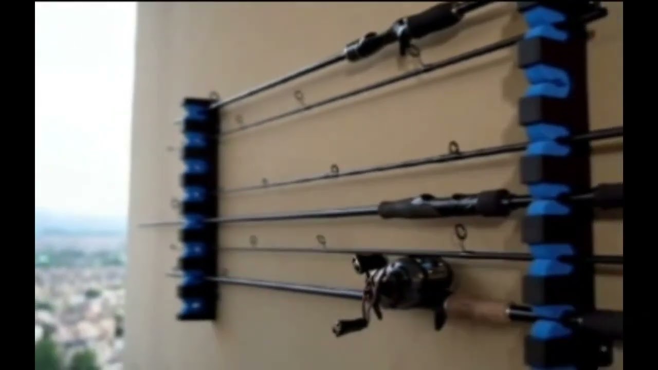 Fishing Rod Storage Display Rack, Wall-mounted Horizontally.
