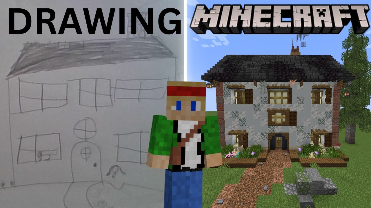 I Turned My SISTER'S DRAWINGS Into Minecraft BUILDS