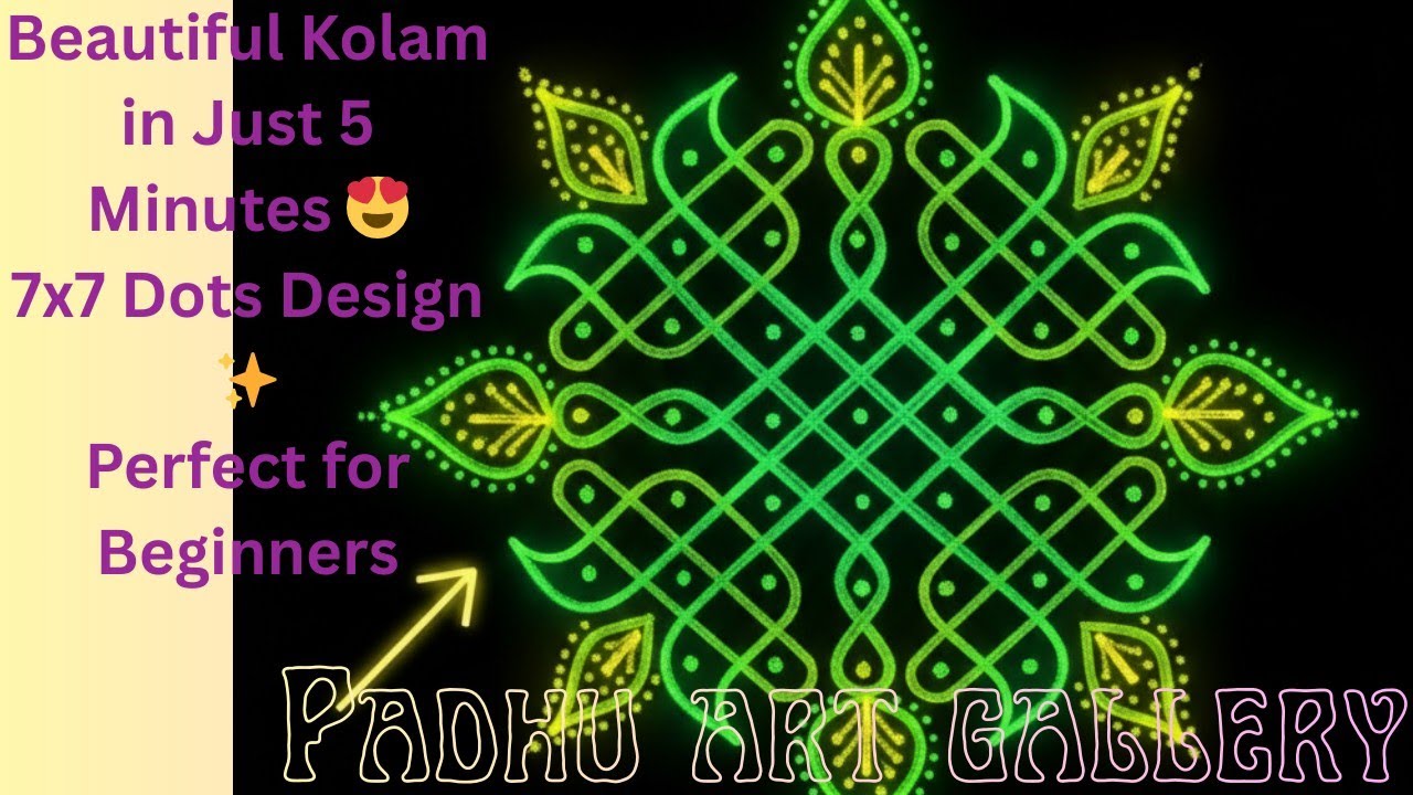 Beautiful Symmetrical Kambi Kolam | Simple Daily Rangoli #day2 🌸✨#ytvideo