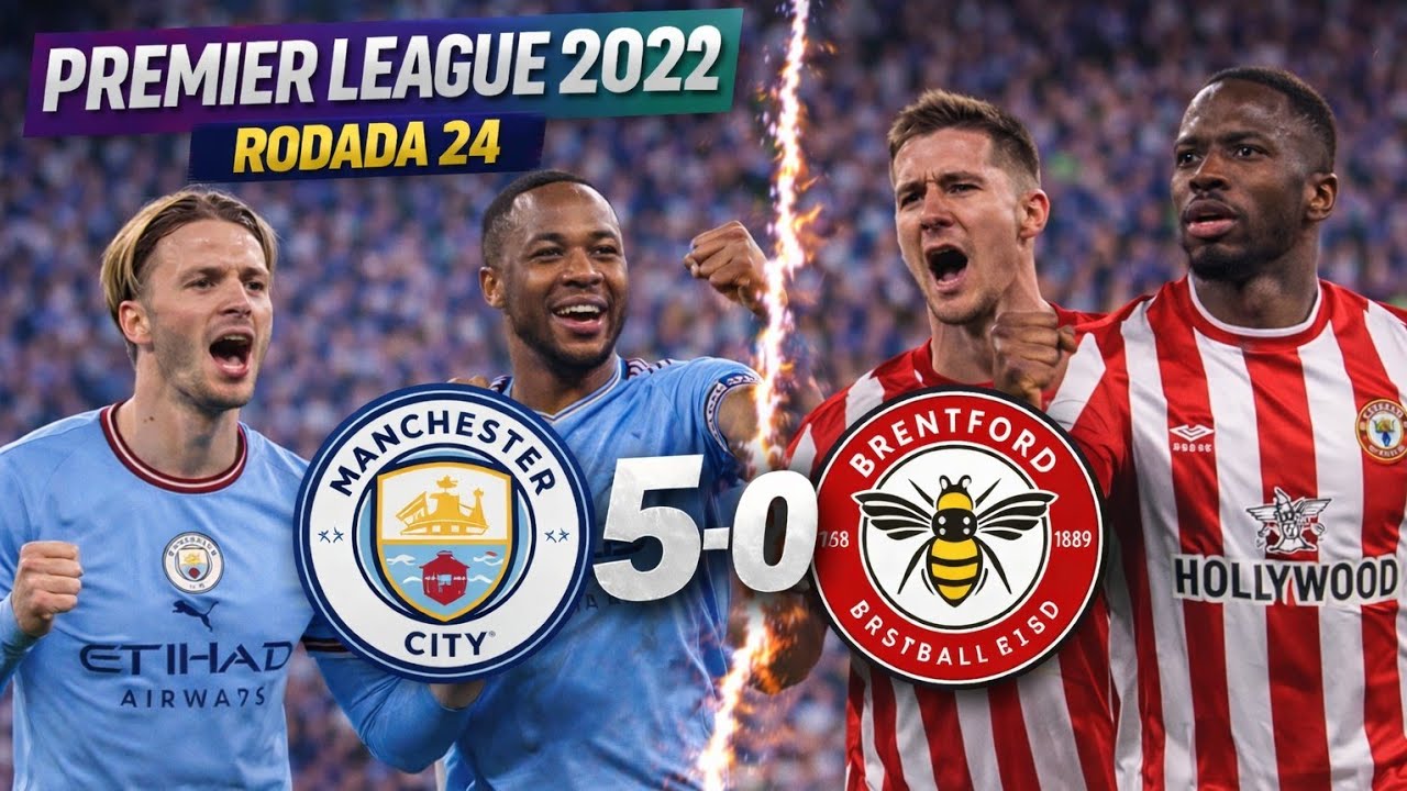Campeonato Inglês 2022 Premier League R24 Manchester City 5X0 Brentford