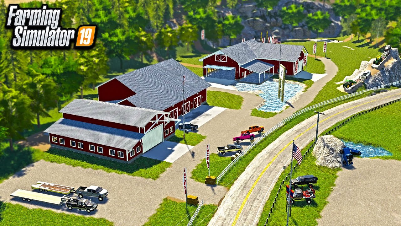 EXPANDING OUR TRUCK DEALERSHIP COMPOUND! (NEW BUILDING, & TRACK) | FARMING SIMULATOR 2019