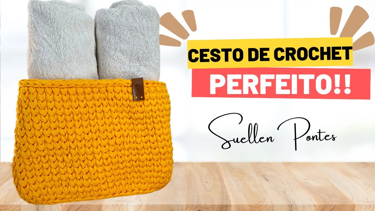 Como fazer Cesto de Croche Perfeito com Fio de Malha - Cesto Organizador Perfeito de Crochet