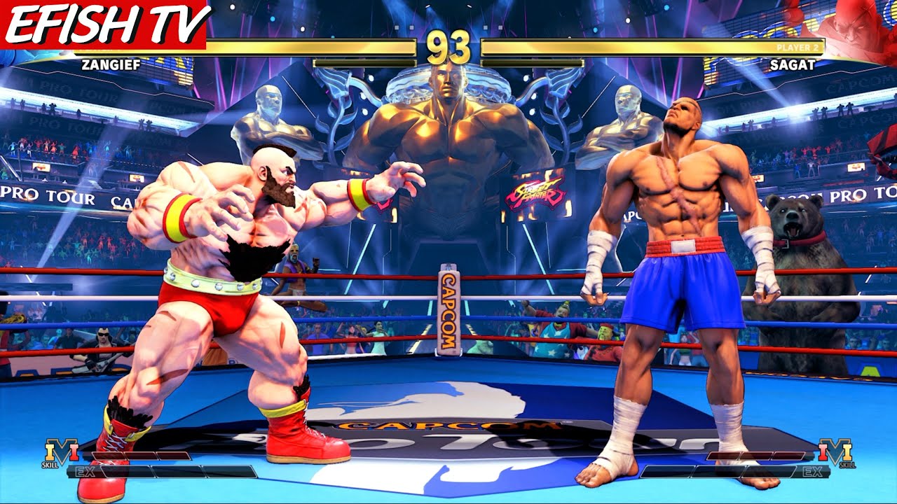 Zangief vs Sagat (Hardest AI) - STREET FIGHTER V