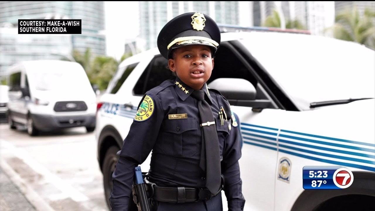 10-year-old boy's wish to be Miami police officer granted by Make-A-Wish