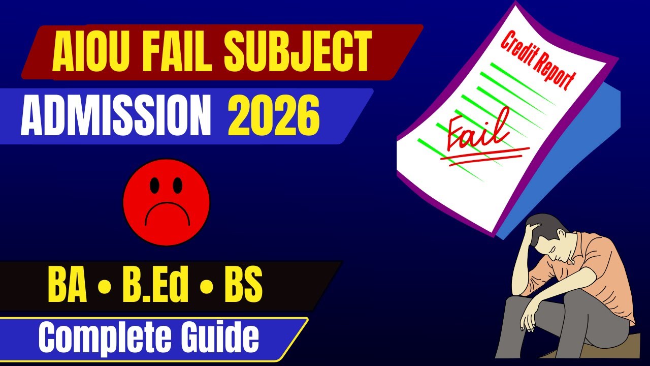 AIOU Fail Subject Admissions 2026 | How to Apply Step by Step