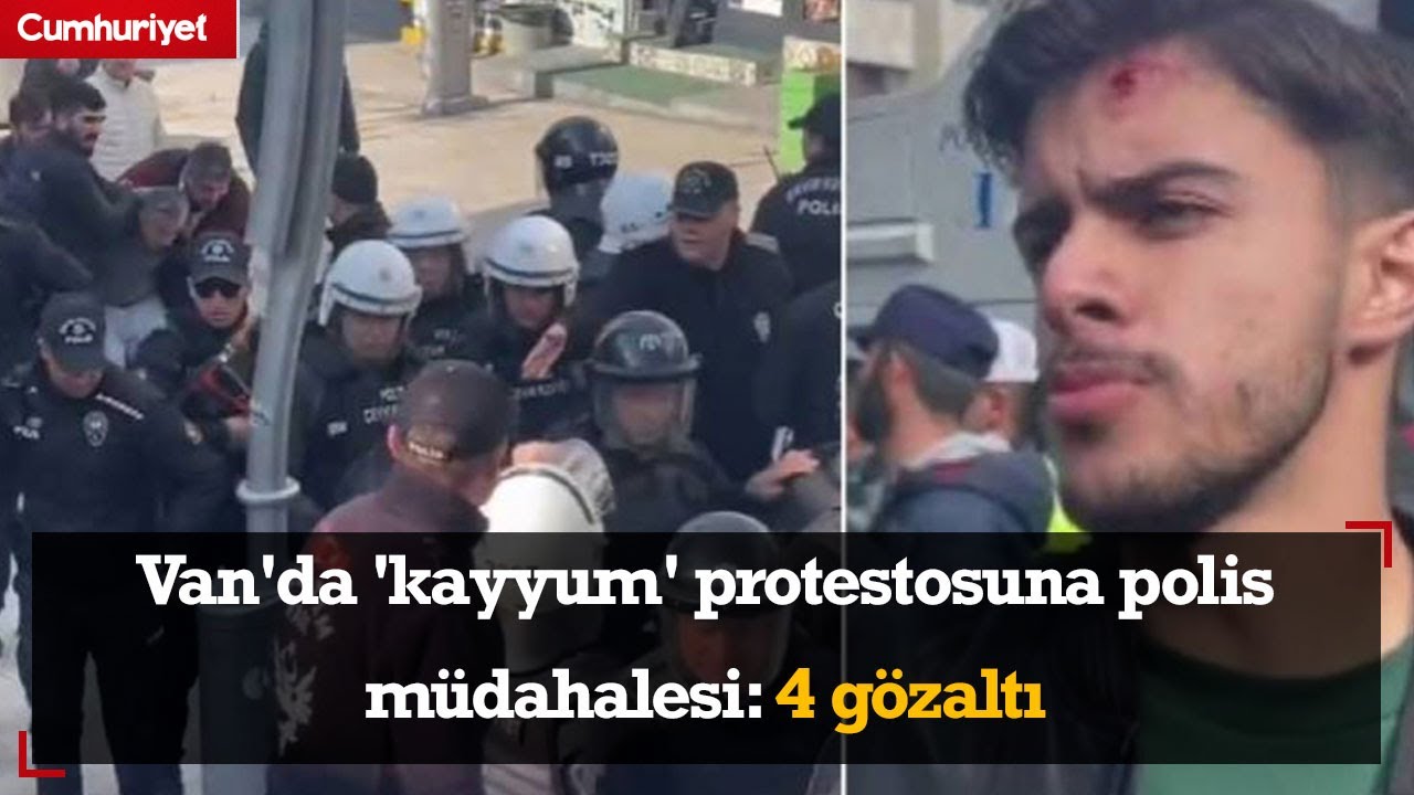 Van'da 'kayyum' protestosuna polis müdahalesi: 4 gözaltı
