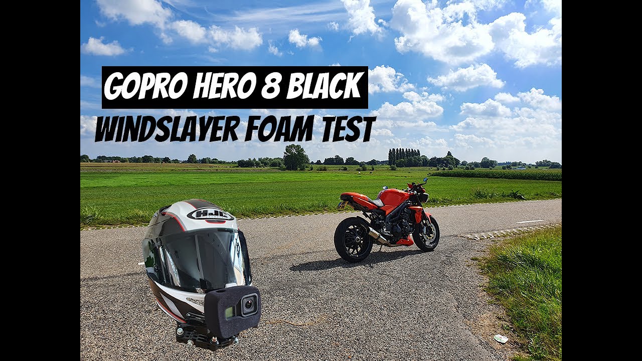 GoPro Hero 8 Black Windslayer foam comparison on motorcycle