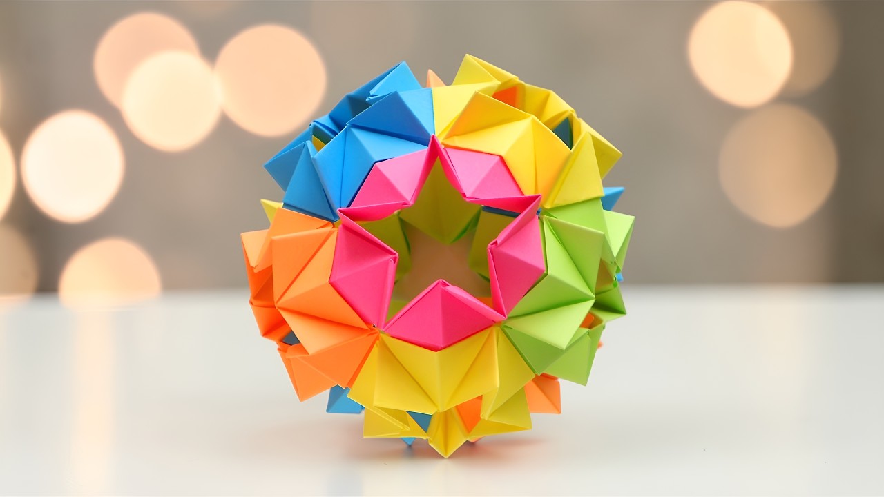 Кусудама шар из бумаги Star Kusudama by MasikBon Origami