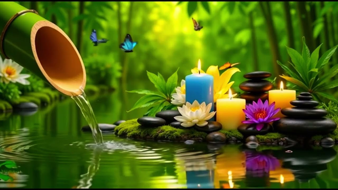 Meditation Healing Sound 🌸 Soft Piano & Bamboo Flute Calm (No Ads)