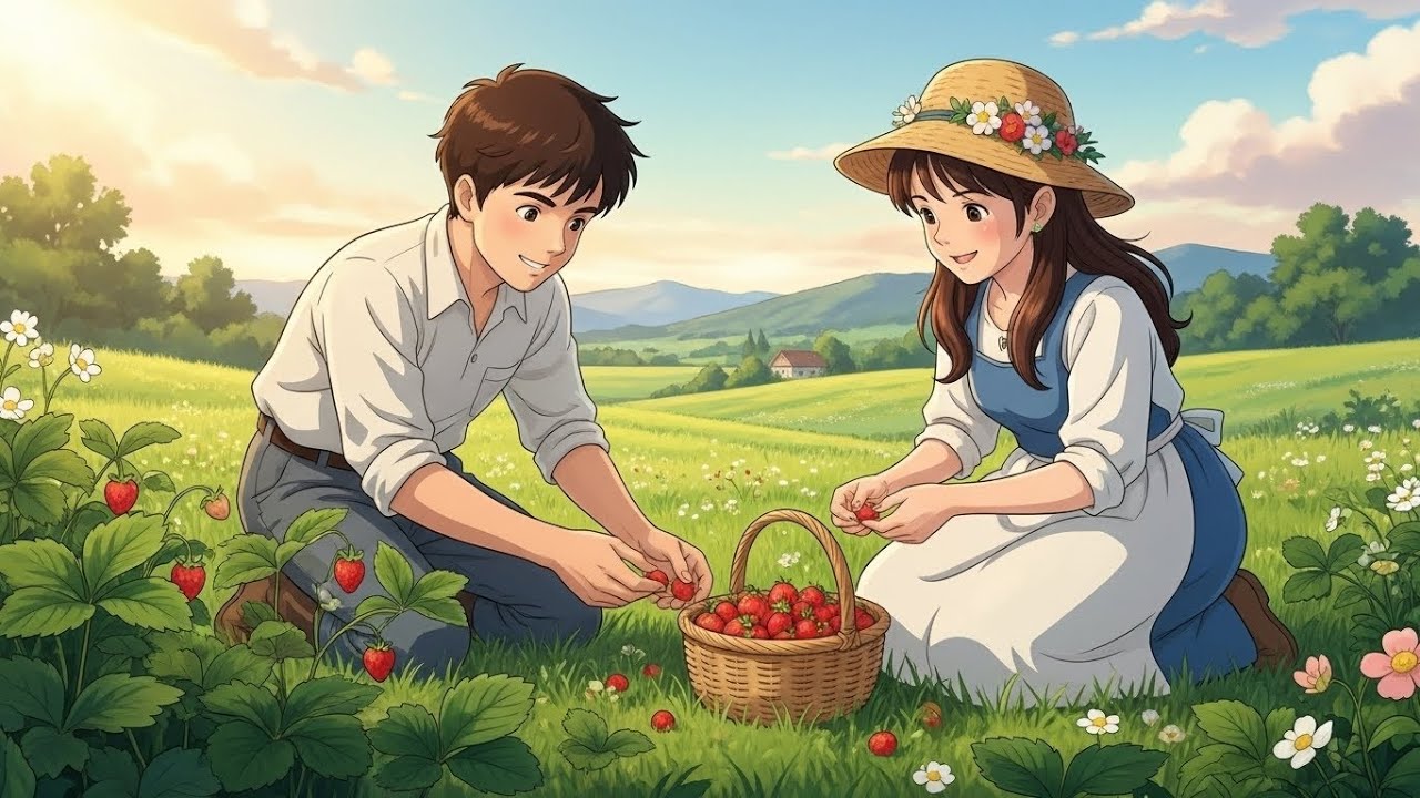 A Gentle Spring Morning Picking Wild Strawberries Together