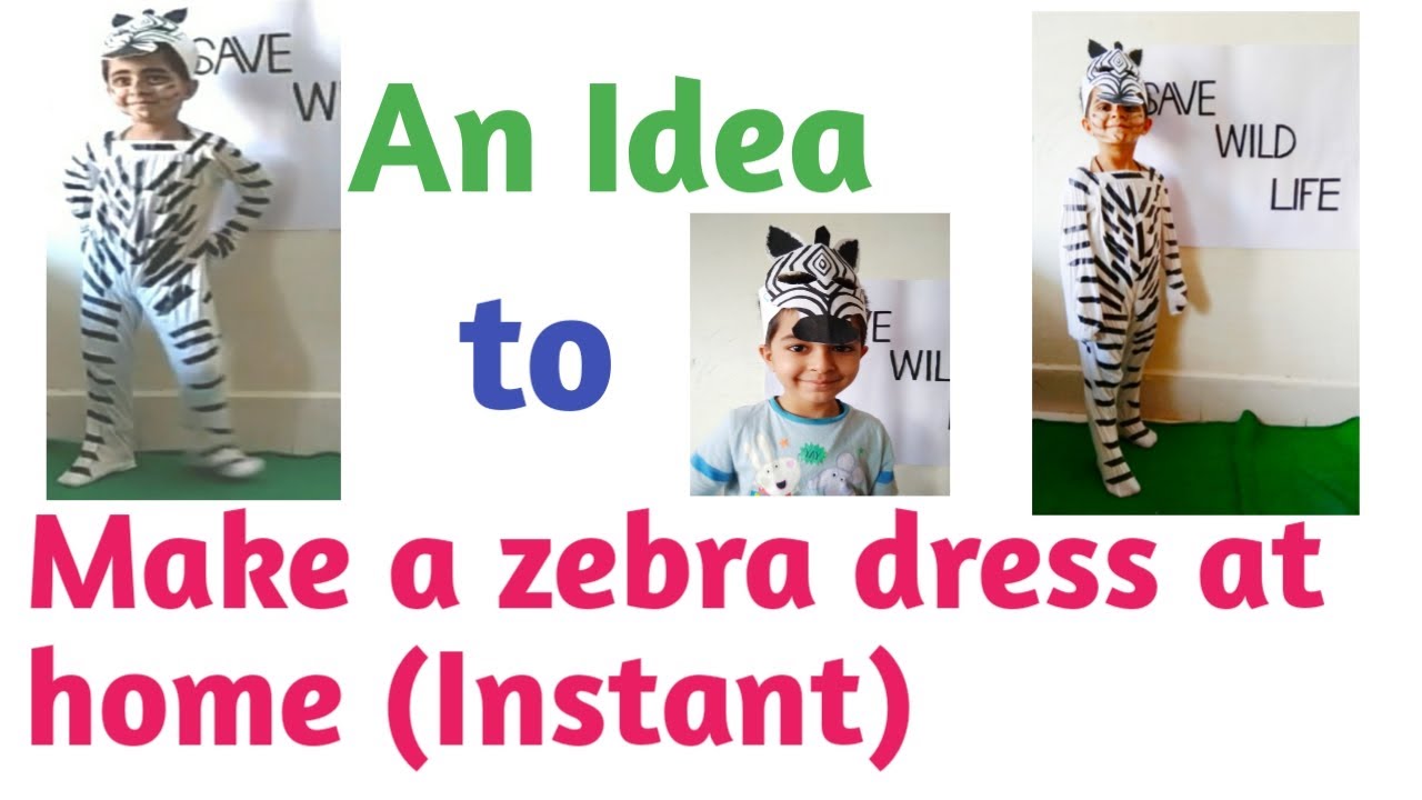 An idea to make a zebra costume at home (Instant) for Jungle theme II Fancy dress competition