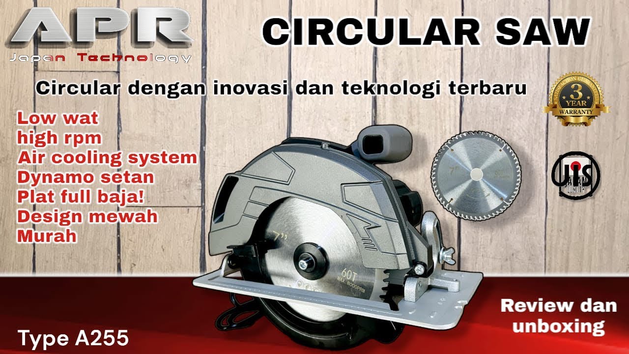 Mesin gergaji kayu APR JAPAN circular saw type A255 sirkel heavy duty extreme