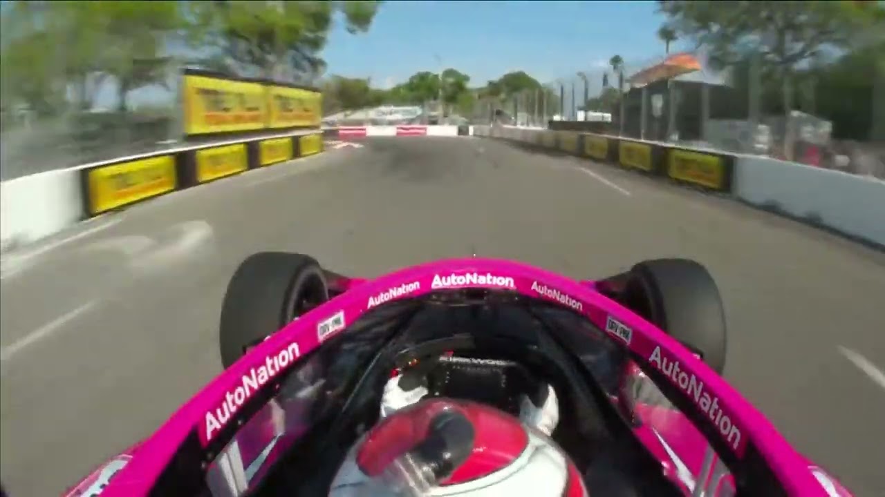 A lap with Kyle Kirkwood on the St. Petersburg street circuit #IndyCarSeries 2023