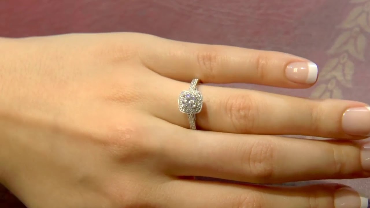 VR1001 Milgrain Vintage Style Halo Diamond Engagement Ring
