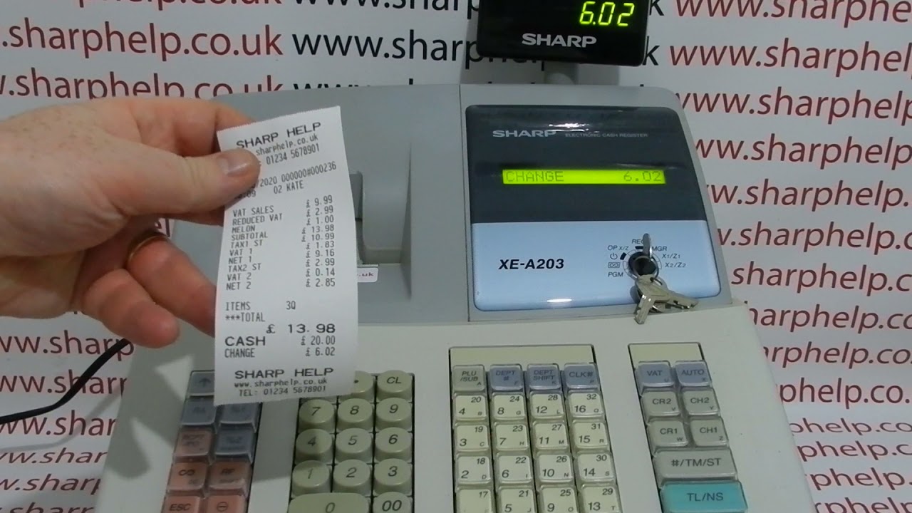 How To Use Sharp XEA206 / XE-A206 / XEA20S / XE-A20S / XEA203 Cash Registers USA Cashier Training