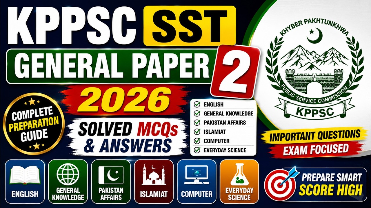 KPPSC SST General Paper 2 2026 | Solved MCQs | SST Test Preparation & Important Questions