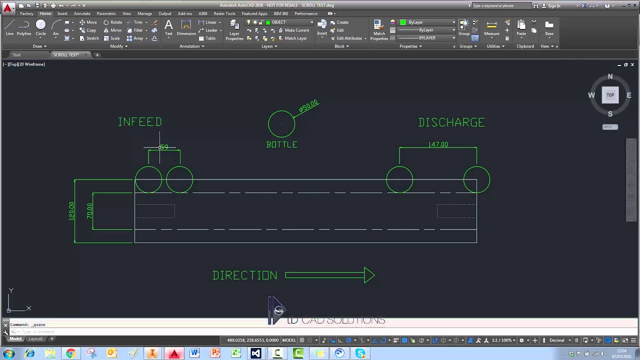 LD CAD Solutions - Feed Scroll Generator - Precise Bottle Pitch
