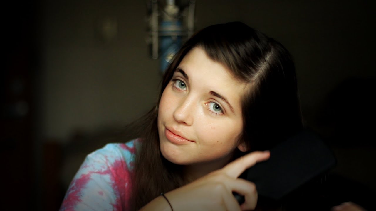 ASMR Hair Brushing (Some rain in the background)