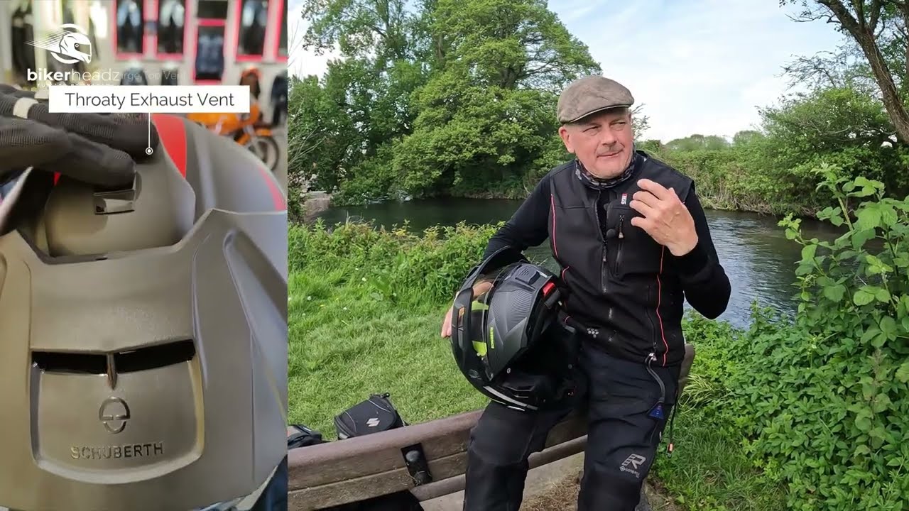 1st Mossy review on the Schuberth E2 Flip adventure helmet | @BikerHeadz