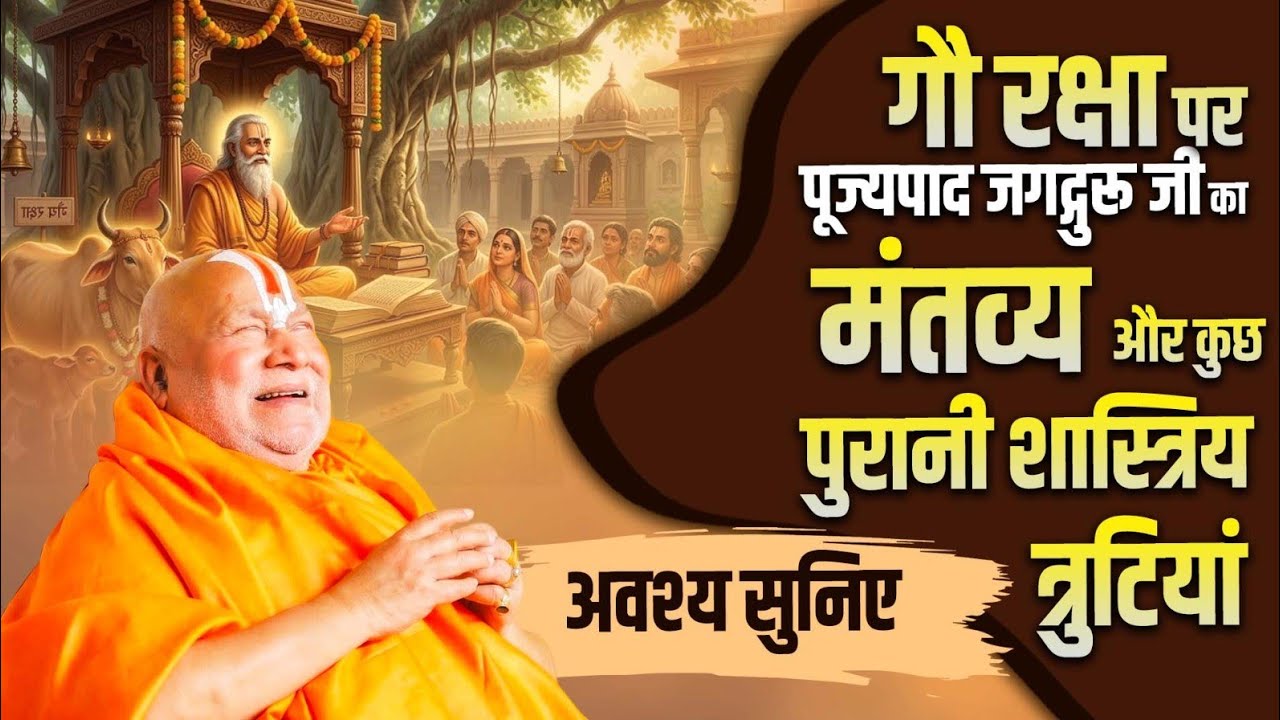 गौ रक्षा पर पूज्यपाद जगद्गुरू जी का मंतव्य और कुछ पुरानी शास्त्रिय त्रुटियां ।। अवश्य सुनिए ।। #cow 