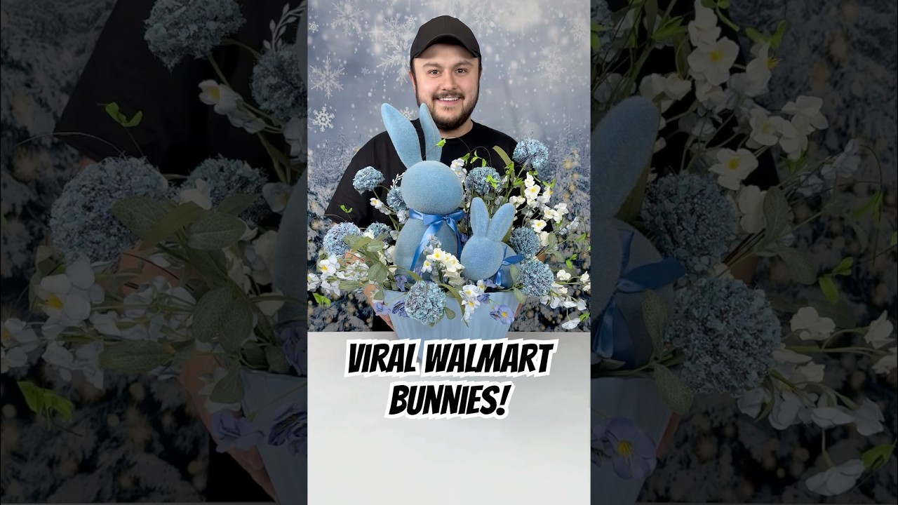 Let&rsquo;s create an Easter arrangement using the viral @walmart bunnies! 🐰 #shorts #diy #decor #easter
