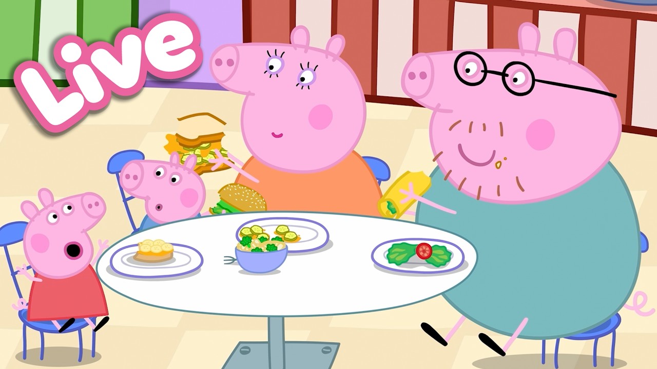 🍎 Peppa Pig Best Bites LIVE! 🐷 Peppa&rsquo;s Food & Cooking Moments |  Tales Full Episodes 24/7