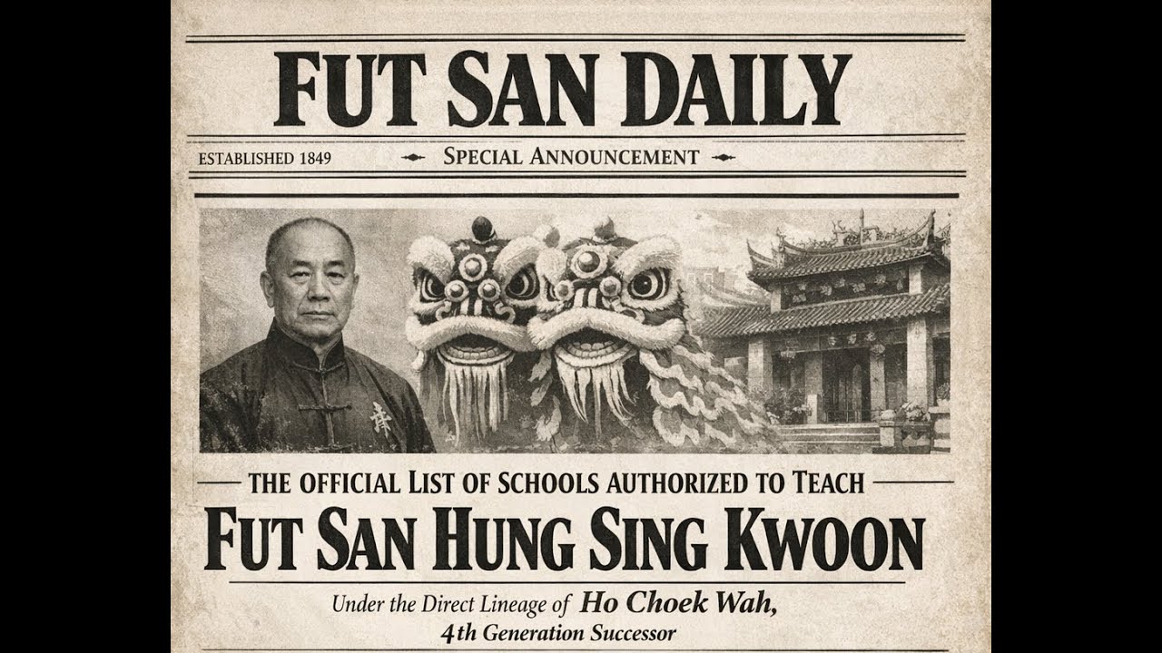 OFFICIAL STATEMENT FROM MASTER HO CHOEK WAH OF FUT SAN HUNG SING KWOON
