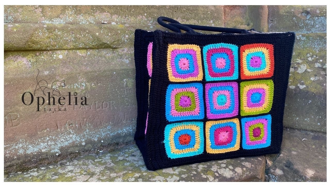 GRANNY SQUARE CROCHET SHOPPING BAG // Ophelia Talks Crochet