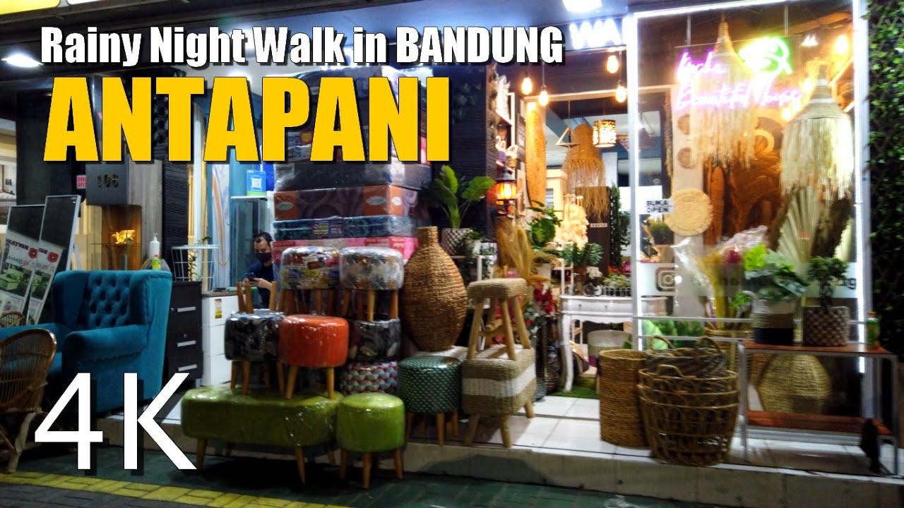 Rainy Night Walk in Bandung INDONESIA | Jalan Purwakarta Antapani di Waktu Malam dan Hujan
