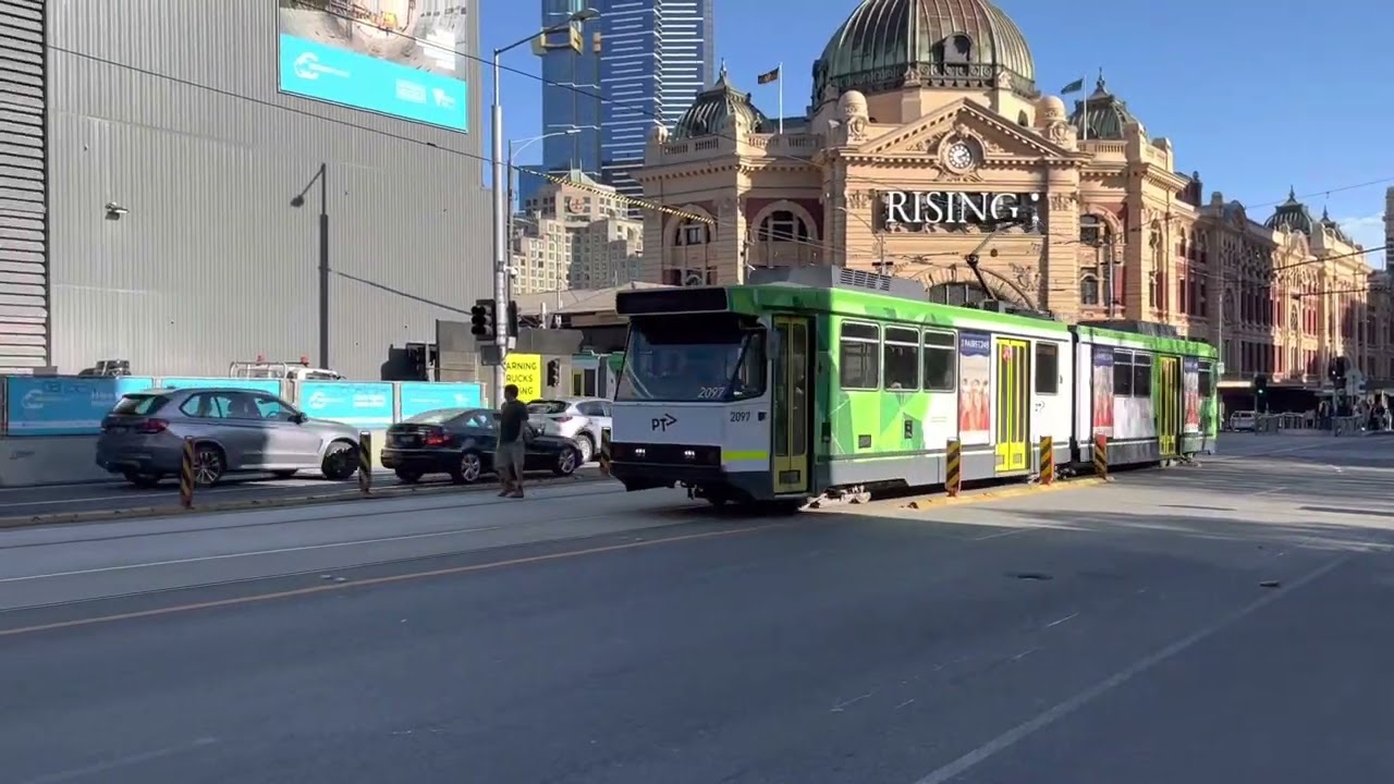 B2 class trams at Flinders Street Station