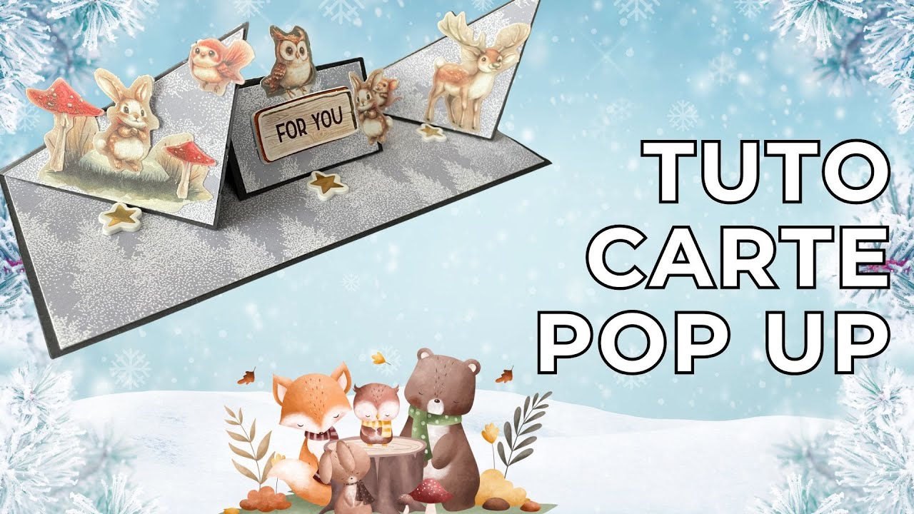 Tutoriel carte style pop up d'hiver !❄️ Toute simple à réaliser