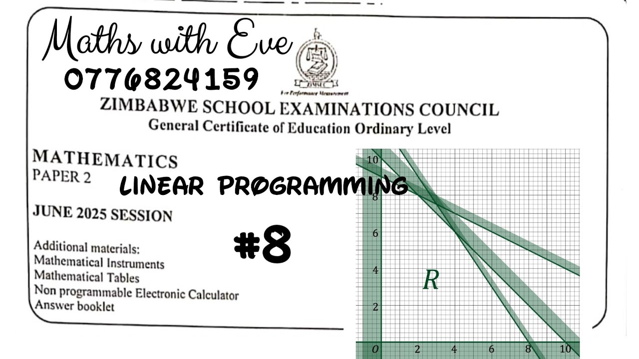 Zimsec June 2025, Maths Paper 2, Solution for #8 linear programming