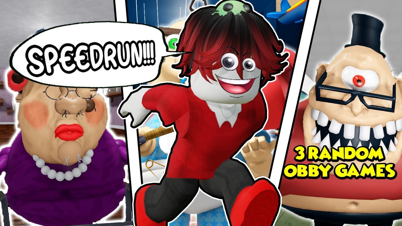 Speedrunning 3 random roblox obby games!!!