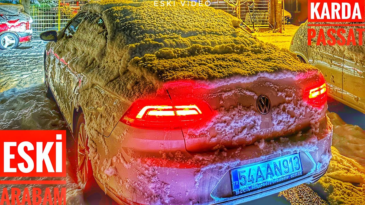 RAHATLATICI VİDEO HER YER KAR | ESKİ! VW PASSAT VLOG | ARABAYI TEMİZLEDİM | KARLI YOLLAR
